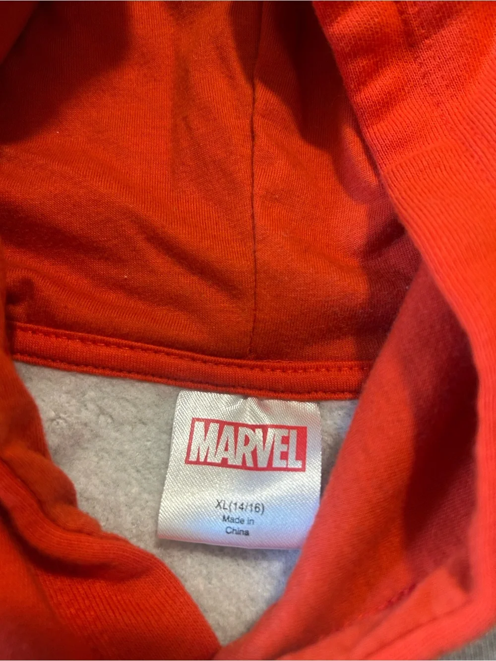 Marvel Spiderman Kids Hoodie with Red Hood & Graphic Front